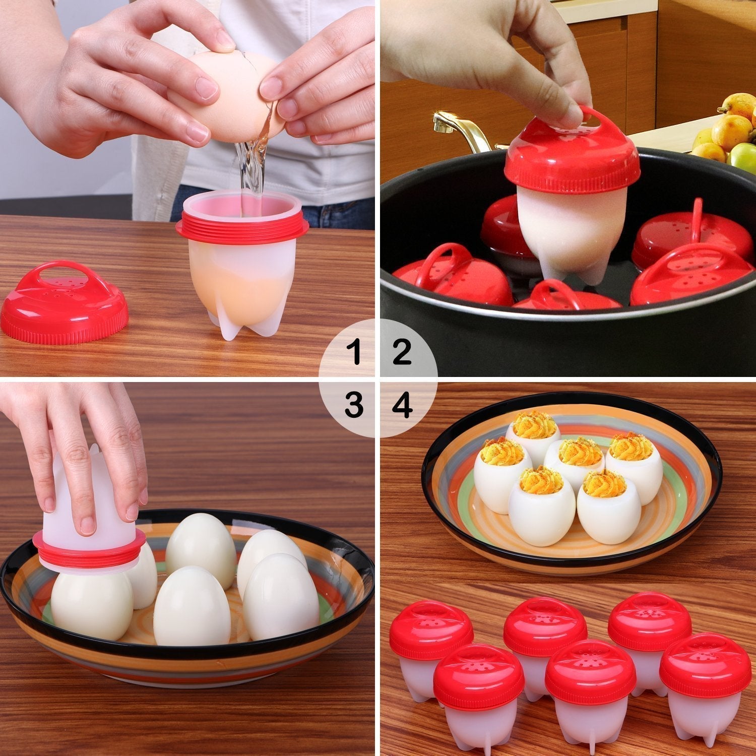 Egg boiler with nonstick coating for easy egg removal Egg boiler with nonstick coating for easy egg removal